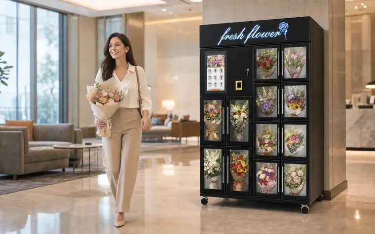 Máquina refrigerada real para venta autónoma de flores