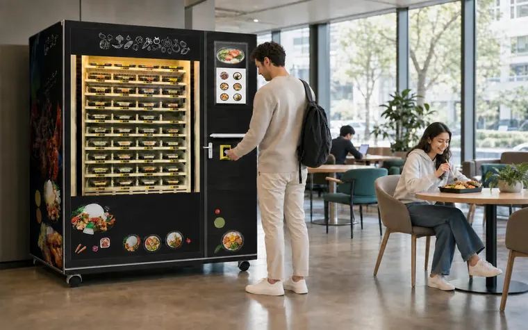 Máquina de comida caliente APTUS Gourmet en un comedor corporativo